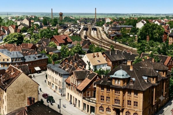 Blick von der Matthäuskirche Richtung Bahnhof